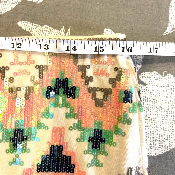 💚”Express” NWT Women’s Cream Colorful Sequin Embellished Mini Skirt🩵 - Picture 7 of 9